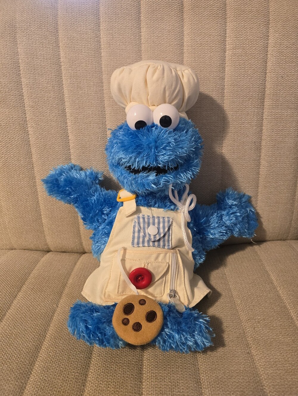 Gund Teach Me Cookie Monster Chef Sesame Street Activity Plush Stuffie 15"